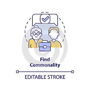 Find commonality concept icon