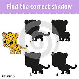 Find the correct shadow. Education developing worksheet. Matching game for kids. Activity page. Puzzle for children. Riddle for