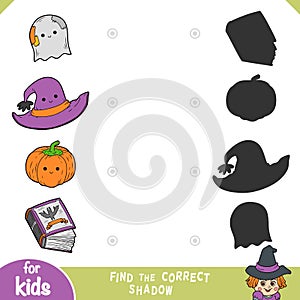 Find the correct shadow, education game for children, Halloween items