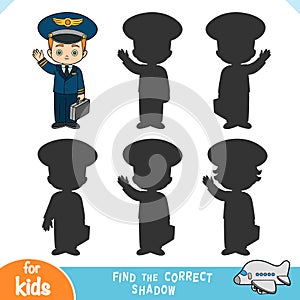 Find the correct shadow, education game for kids, Pilot photo