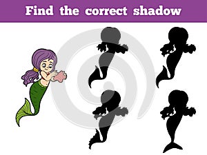 Find the correct shadow game (little girl mermaid)
