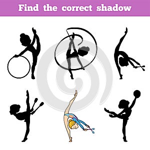 Find the correct shadow, The gymnast and juggling clubs