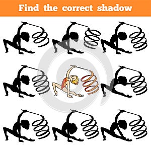 Find the correct shadow, The gymnast with a ribbon