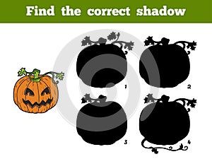 Find correct shadow: Halloween pumpkin