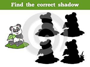Find the correct shadow (panda and leaf)