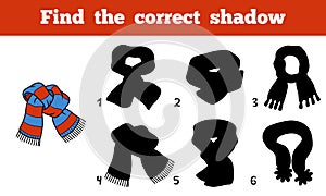 Find the correct shadow, scarf with stripes photo