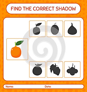 Find the correct shadows game with imbe. worksheet for preschool kids, kids activity sheet