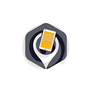 Find device logo design template. Device finder icon.