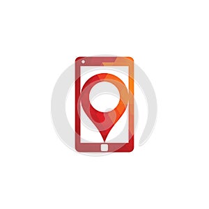 Find device logo design template. Device finder icon.