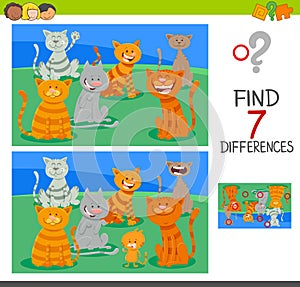 Find differences activity game with cats