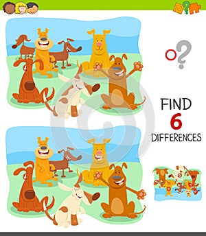 Find differences with cartoon dog characters