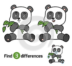Find differences for children, panda