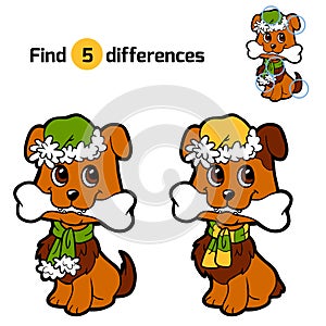 Find differences: Christmas animals (dog)