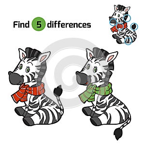 Find differences: Christmas winter zebra