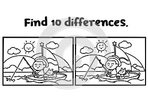Find 10 differences coloring pages.