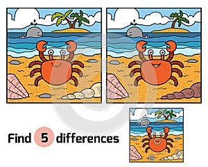 Find differences (crab and background) photo