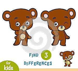 Find differences, education game, Bear