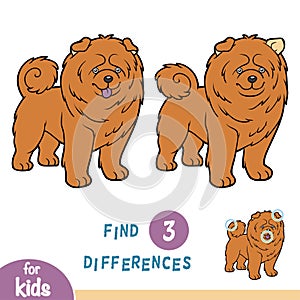 Find differences, education game, Chow chow