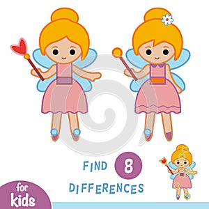 Find differences, education game, Fairy