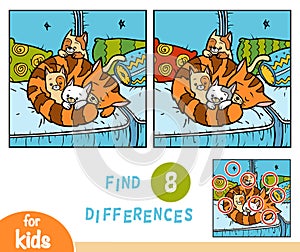Find differences education game, Four cats