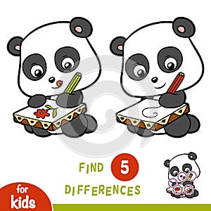 Find differences, education game, Panda