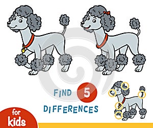 Find differences, education game, Poodle