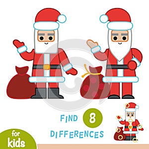 Find differences, education game, Santa Claus