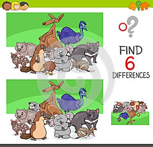 Find differences with funny animal characters