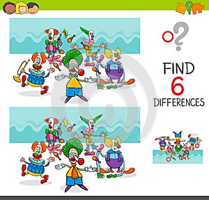 Find differences with funny clown characters