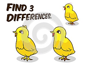 Find differences game chicken vector illustration