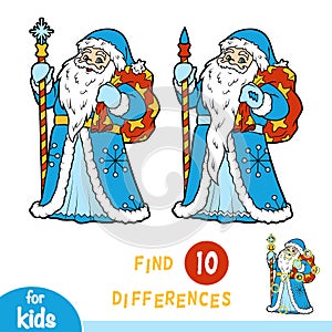 Find differences, game for children, Ded Moroz, Father Frost