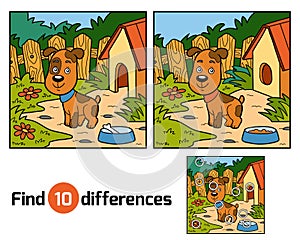 Find differences game for children (dog)