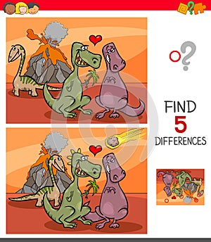Find differences game with dinosaurs