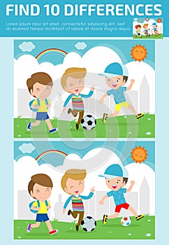 Find differences, Game for kids ,find differences, Brain games, children game, Educational Game for Preschool Children,Vector