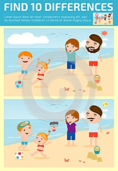 Find differences,Game for kids ,find differences,Brain games, children game, Educational Game for Preschool Children, Vector Illus