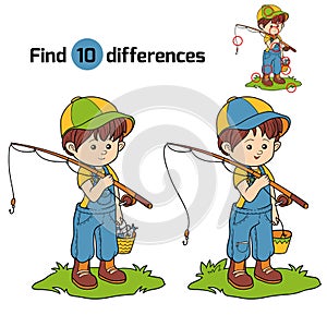 Find differences game (little boy fisher)