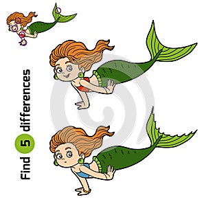 Find differences game (little girl mermaid)