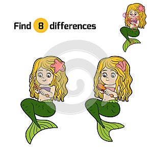 Find differences game (little girl mermaid)