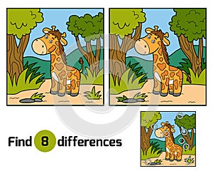 Find differences (giraffe and background)