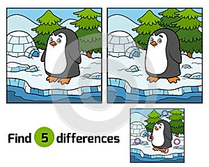 Find differences (penguin and background)