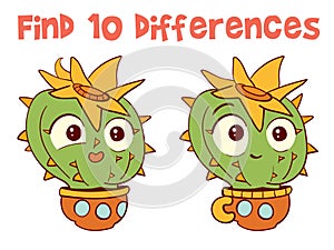 Find 10 differences in the picture. Educational game for kids. Attention task photo