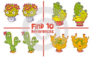 Find 10 differences in the picture. Educational game for kids. Attention task photo