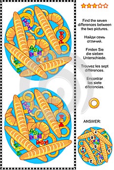 Find the differences picture puzzle with baked goods