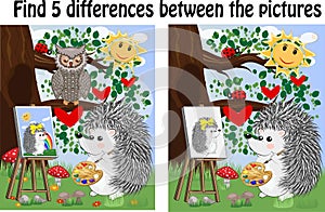 Find the differences between the pictures. Children\'s educational game