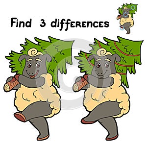 Find differences (sheep and christmas tree)