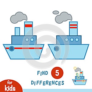 Find differences, Steamship photo