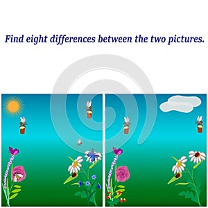 Find eight differences in two pictures.