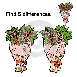 Find five differences (floral bouquet)