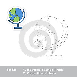 Find hidden globe restoring dashed line