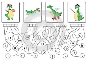 Find the hidden words paint, swim, roller skate and teach